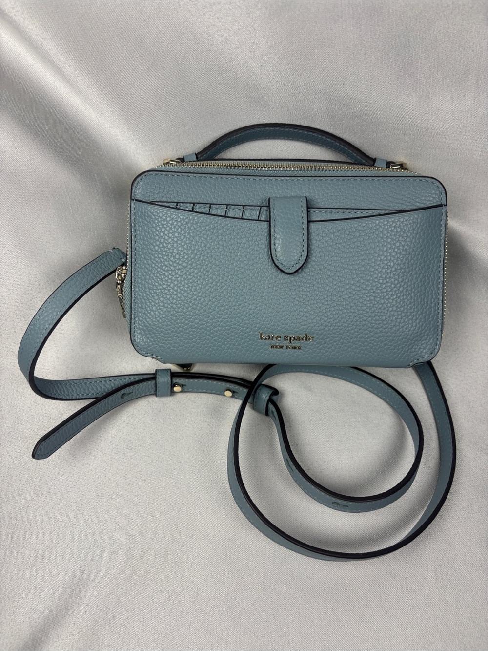 Kate Spade 🩵 light blue 🩵 Crossbody Bag with Silver Chain NWOT